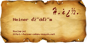 Heiner Ádám névjegykártya
